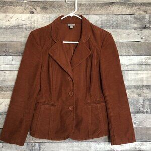 J. Jill Burnt Copper Brushed 100% Cotton Blazer Sz 6P Career wear